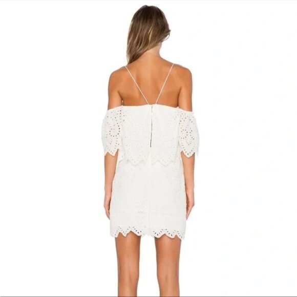 SAYLOR Off White Embroidered Montauk Karen Eyelet Dress $325 - Picture 6 of 13